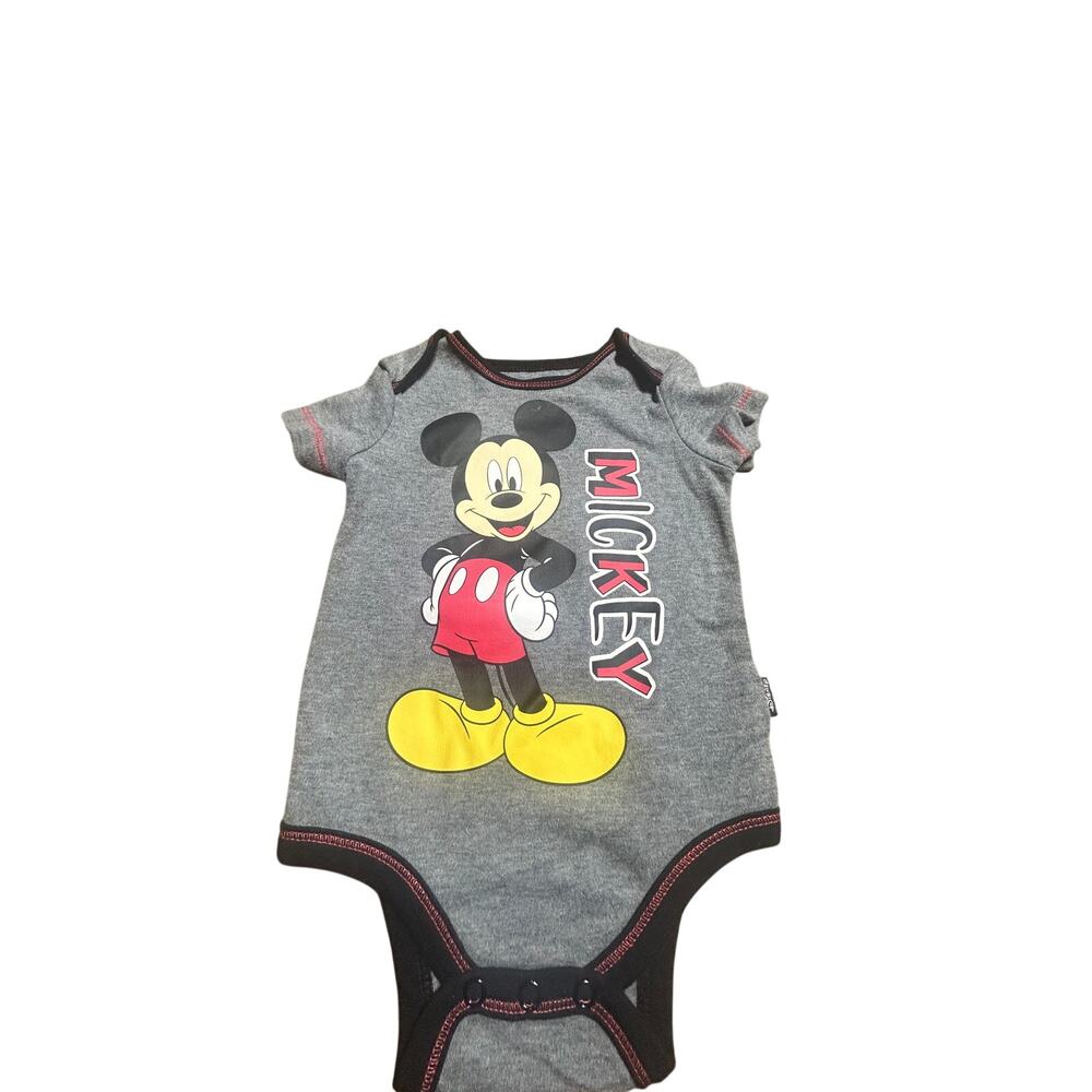 Disney Baby Gray Mickey Mouse onesie size 3-6 mths